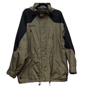 Columbia Sportswear Portland Double Front Zip WindbreakerJacket Removable Hood L